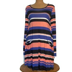 Threads 4 thoughts Striped Multicolor Women's Dress long sleeve size medium